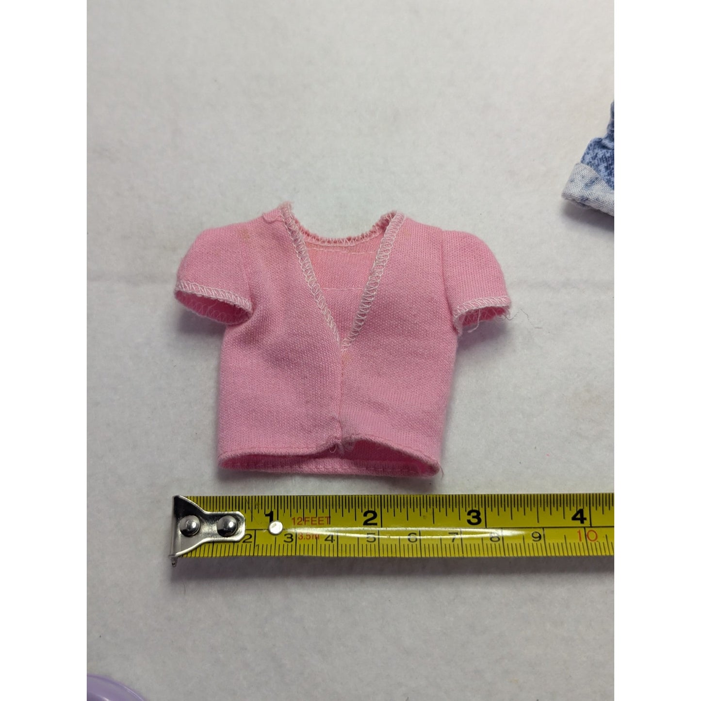 Vintage 1989 Fashion Starters Camp Outfit Denim Shorts Pink T-shirt with Shoes