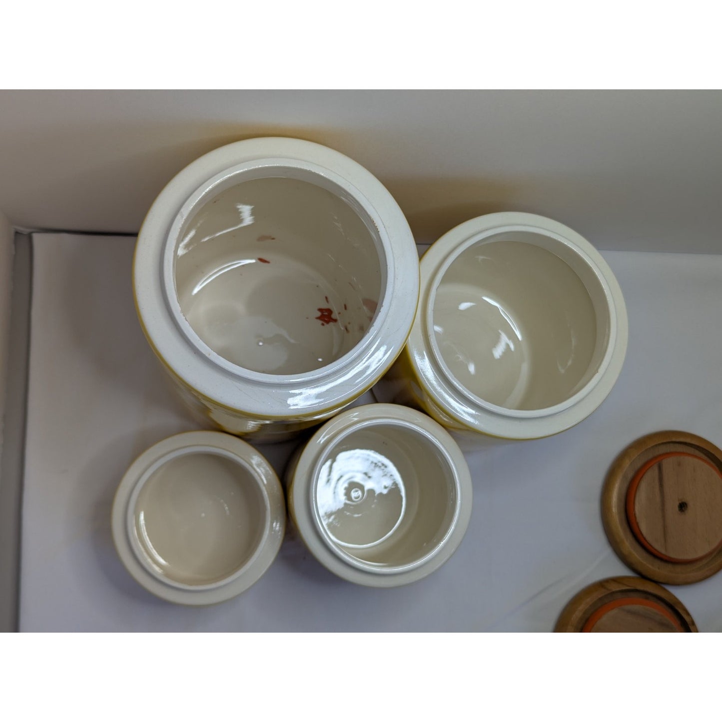 WAECHTERSBACH Vintage Ceramic Canisters Lot 4 Yellow Storage Jars W. Germany