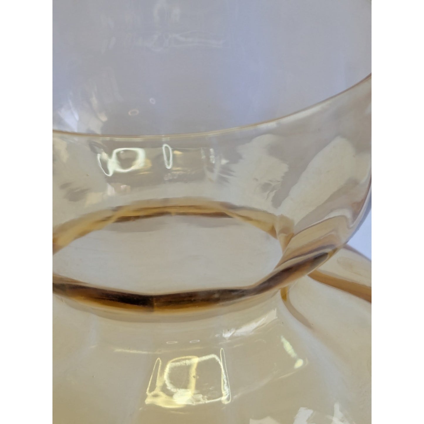 Vintage HOLMEGAARD Hyacinth Bulb Vase Light Amber Glass MCM 5.5" Optic