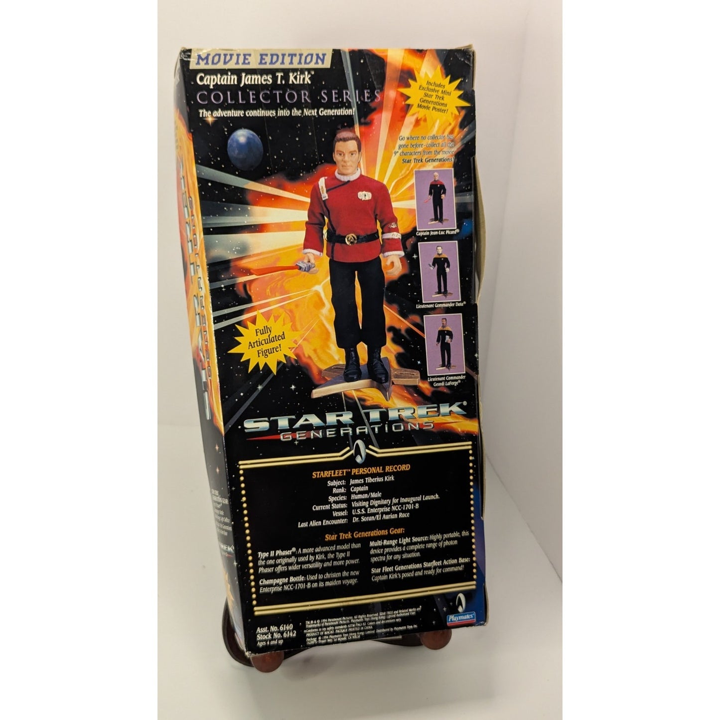 1994 Playmates Star Trek Generations Movie Edition 9" Captain Kirk Figure
