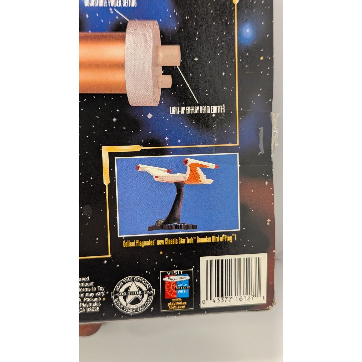 Vintage Playmates Star Trek Captain Pikes Starfleet Laser Pistol 1997 Working