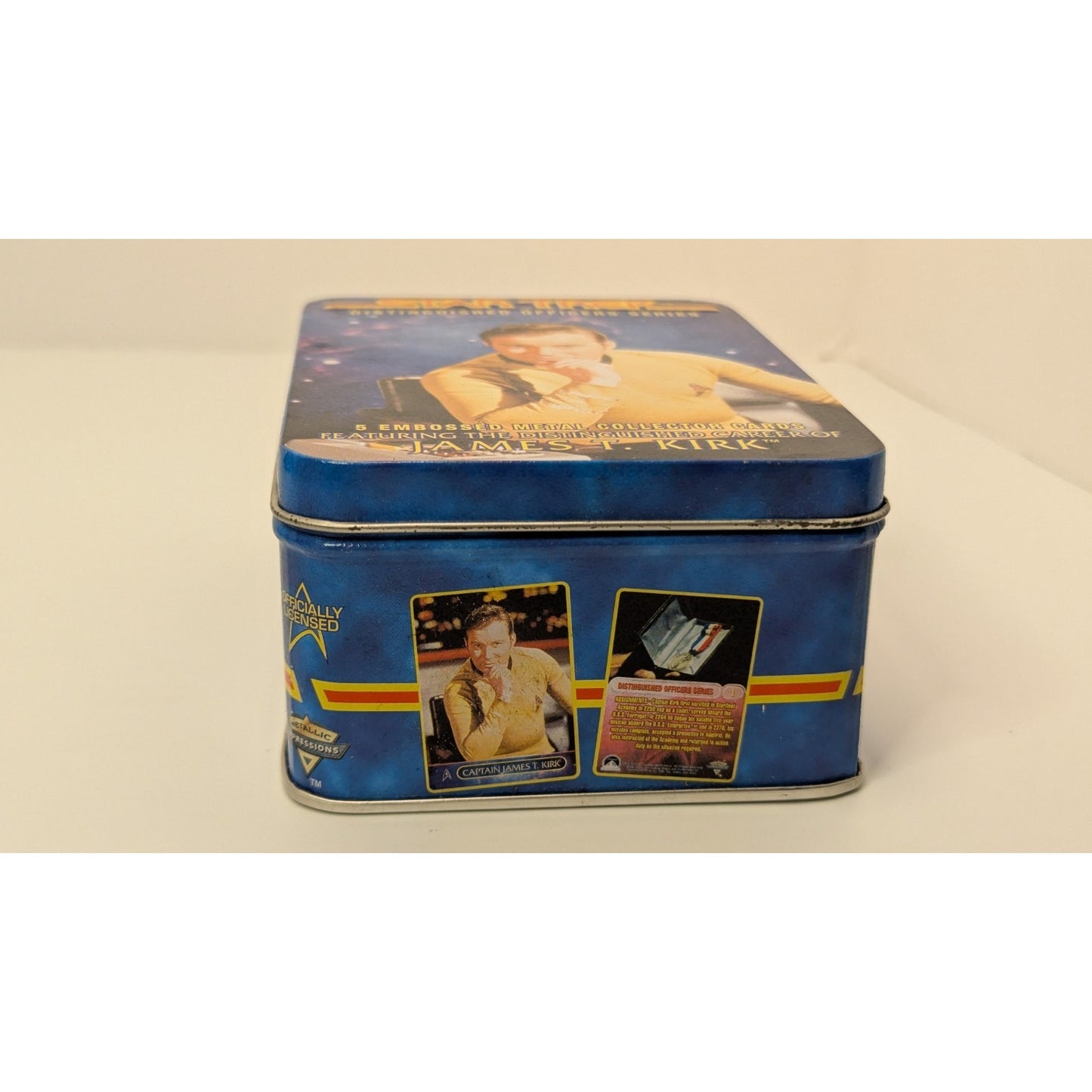 1997 Star Trek Distinguished Officers Series James Kirk Tin w/ Embossed Metal Cards