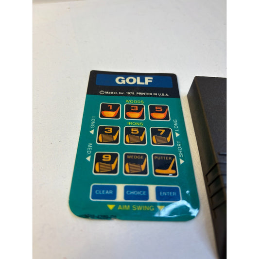 Mattel Intellivision Video Game Cartridge GOLF with One Overlay Tested Working