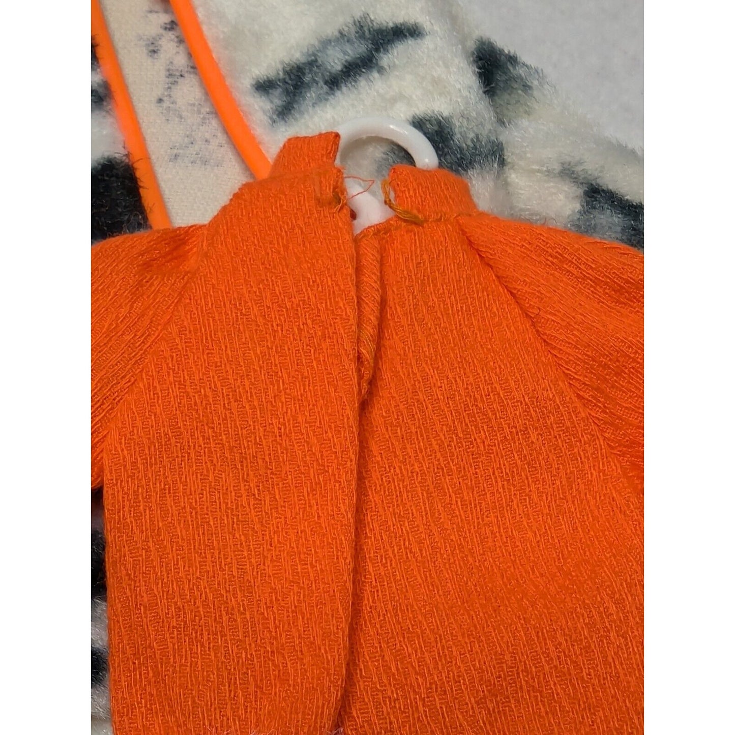 Vintage 1960s Barbie Doll Mod Plush Pony #1873 Outfit Set Cow Print Orange Dress Coat