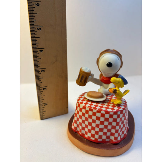 2002 Hallmark Peanuts Gallery "Here’s To You” Snoopy Woodstock Ceramic Figurine