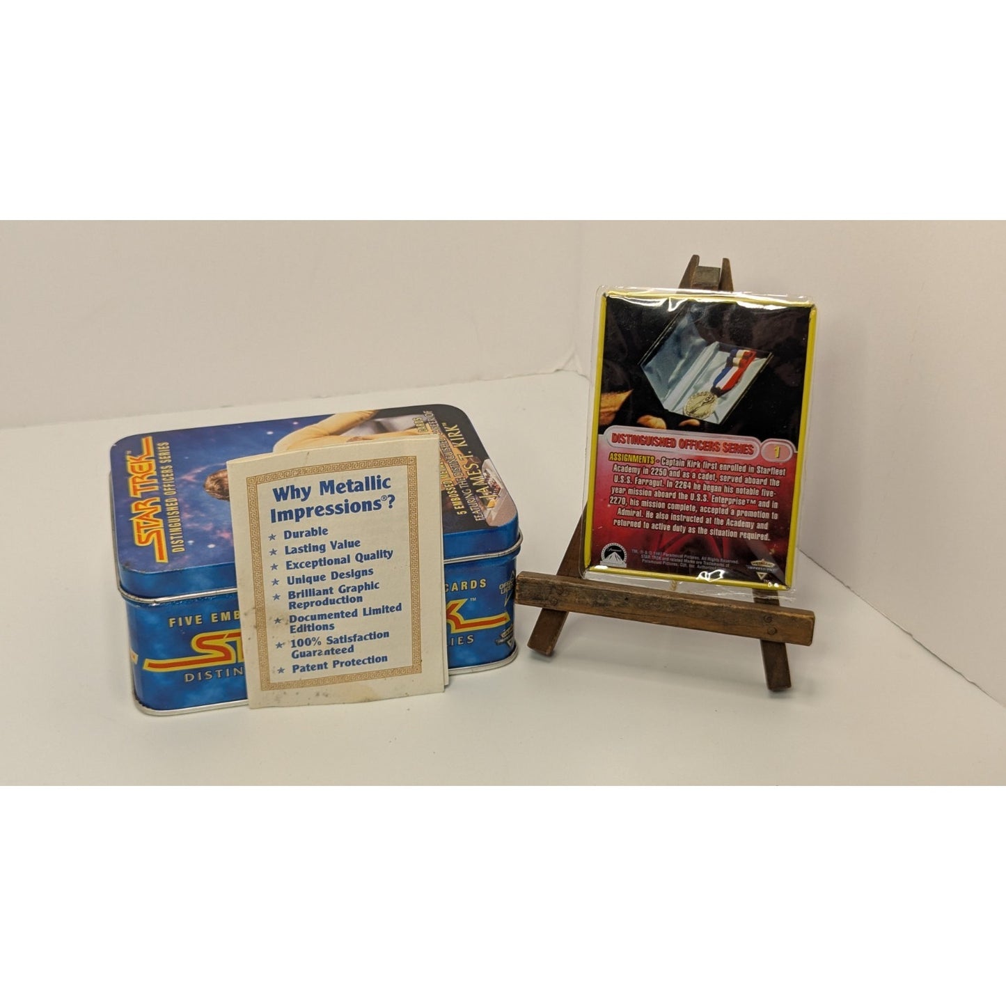 1997 Star Trek Distinguished Officers Series James Kirk Tin w/ Embossed Metal Cards