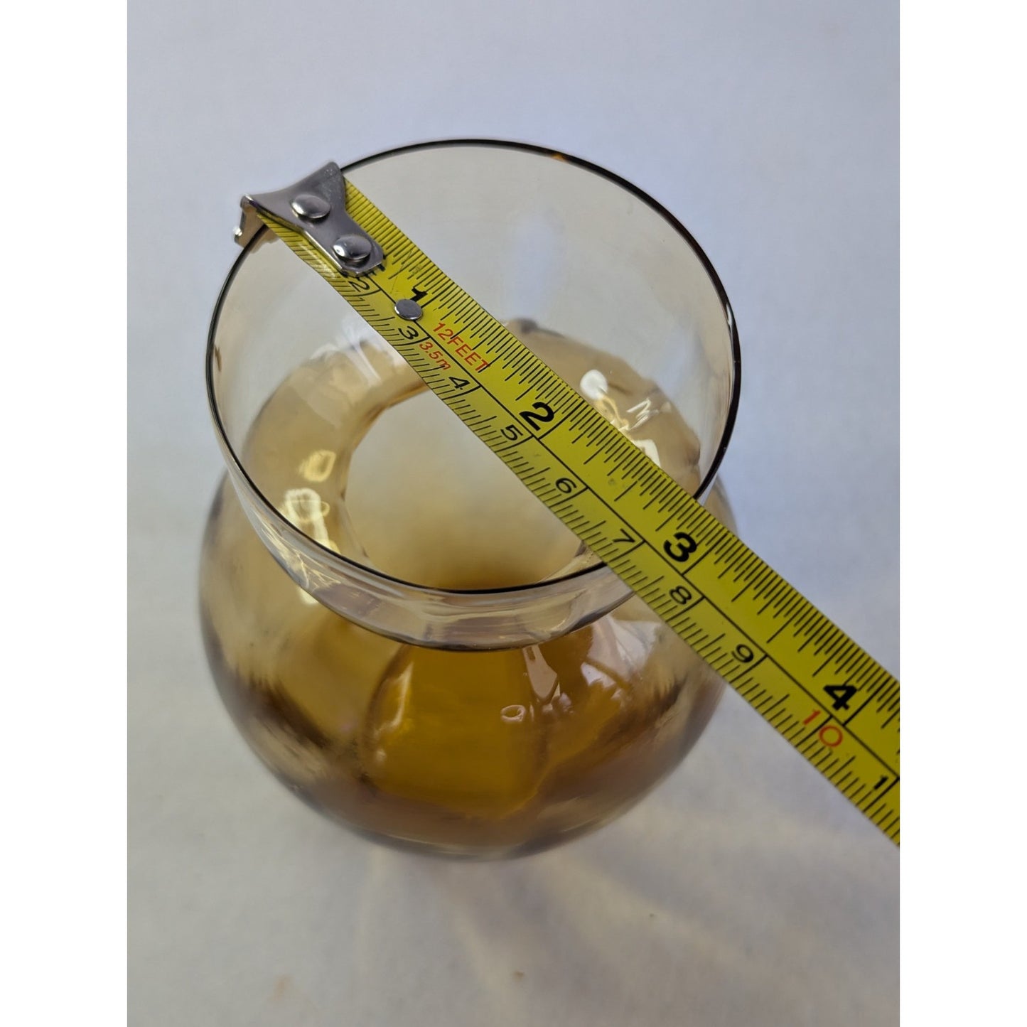 Vintage HOLMEGAARD Hyacinth Bulb Vase Light Amber Glass MCM 5.5" Optic