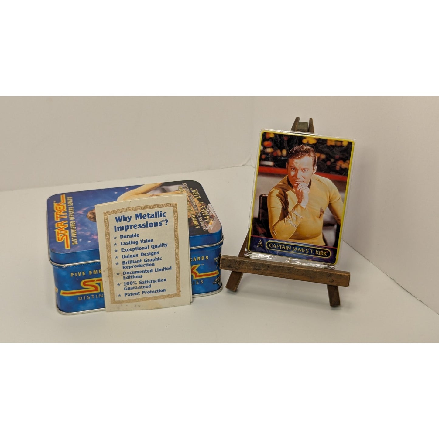 1997 Star Trek Distinguished Officers Series James Kirk Tin w/ Embossed Metal Cards