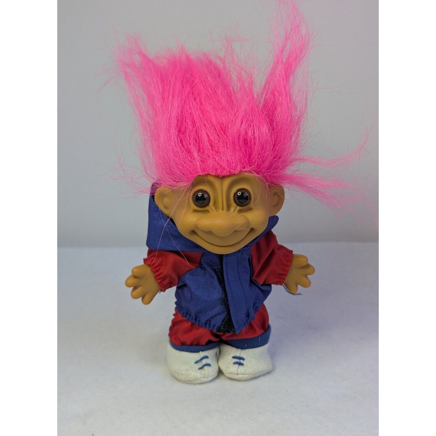 Vintage Russ 4" Troll Doll Jogger Runner Track Suit Sneakers Pink Hair