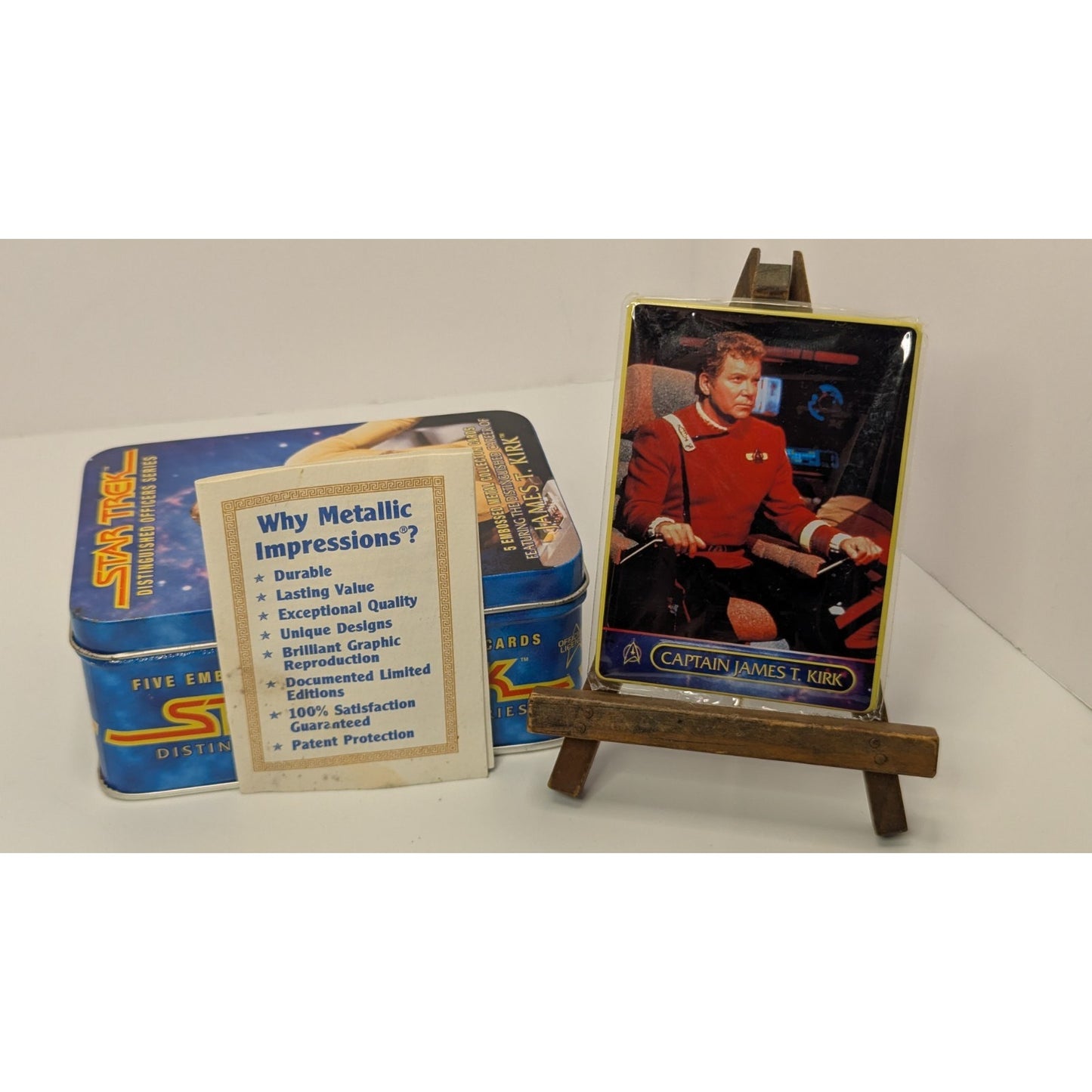 1997 Star Trek Distinguished Officers Series James Kirk Tin w/ Embossed Metal Cards