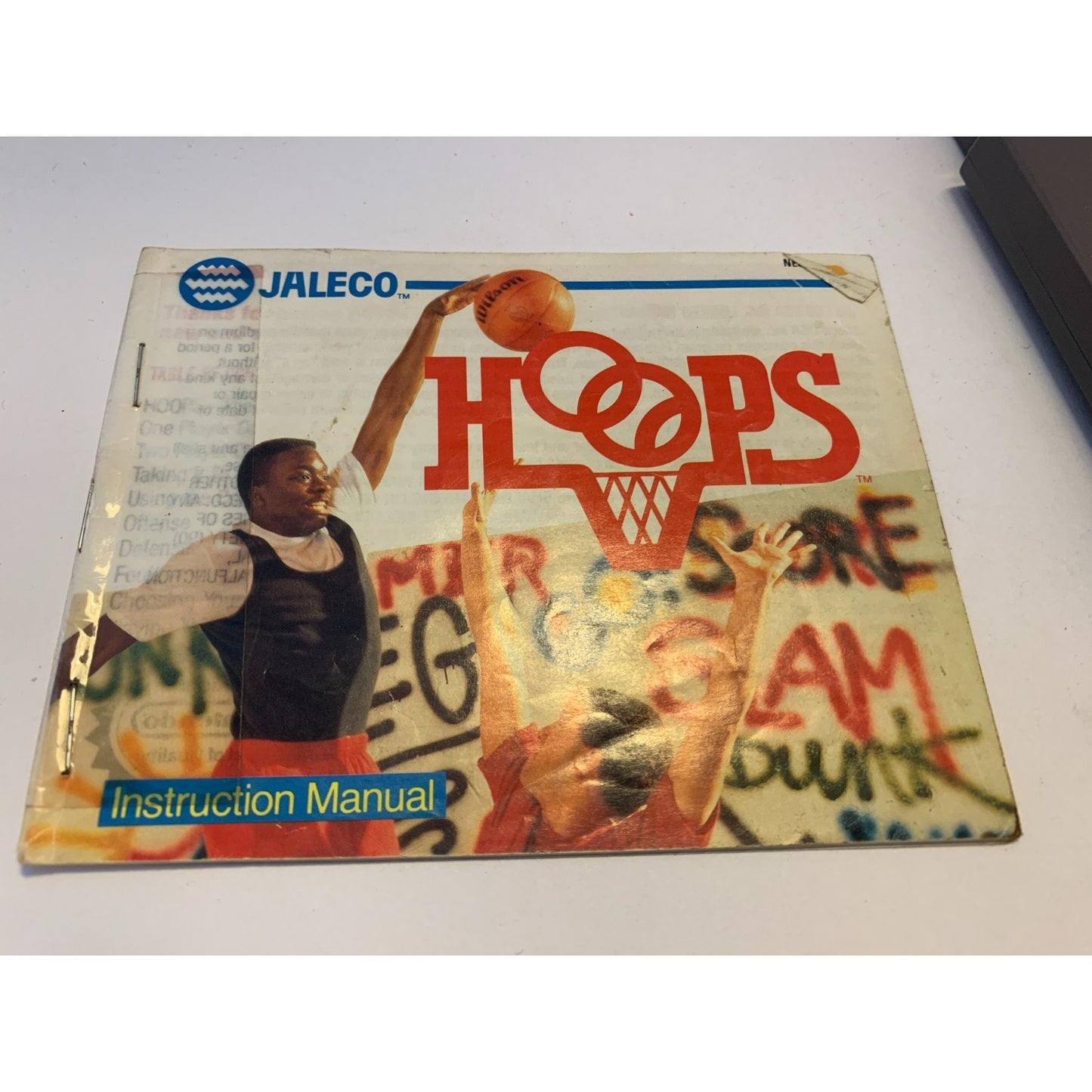 Hoops Basketball Nintendo NES Game Cartridge W/ Manual & Sleeve Vintage