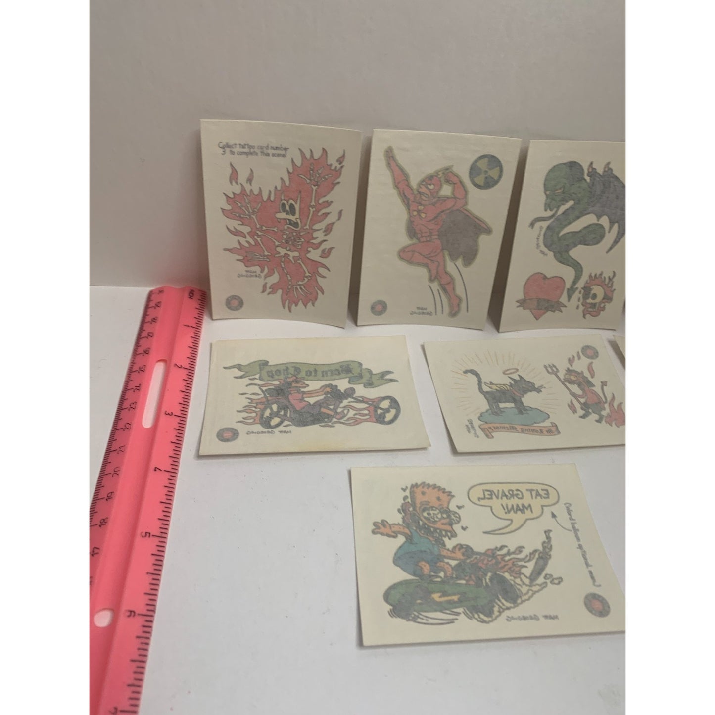 Lot of 8 The Simpsons 1993 Skybox Trading Cards Individual Temporary Tattoos