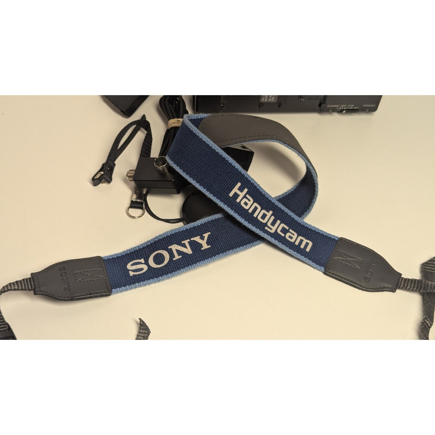 OEM Sony Camcorder Accessory Lot AC-V35A AC Power Charger Strap Lens Cap Remote