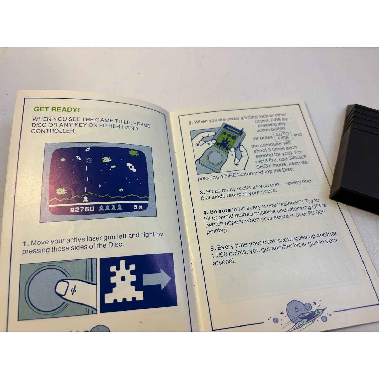 Astrosmash Intellivision Video Game Cartridge + Manual 1981 Tested Works