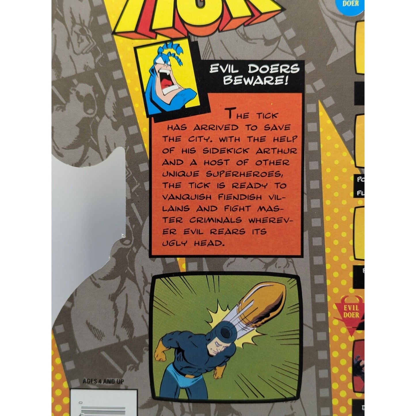 Vintage 1995 Bandai Fox Kids The Tick Action Figure NEW Projectile Human Bullet