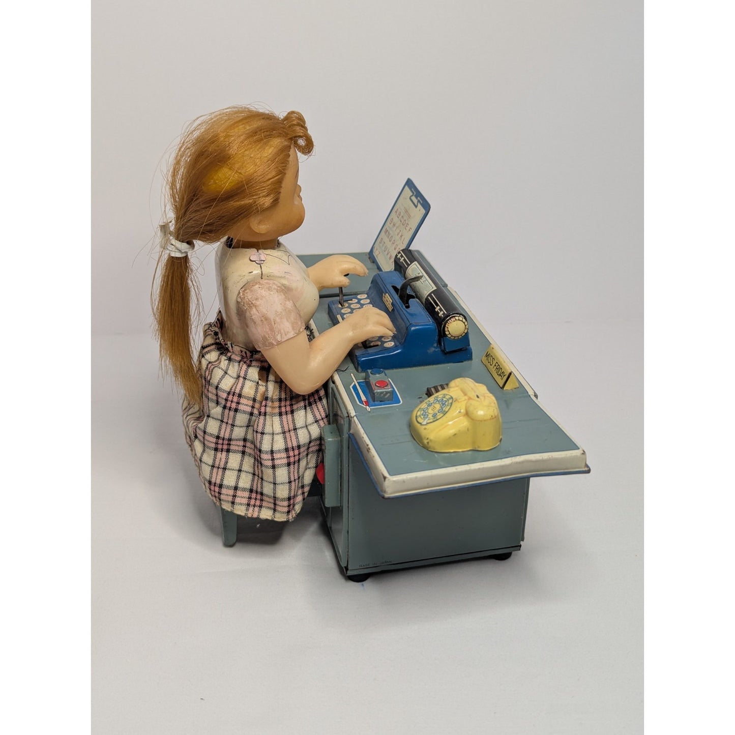 Vintage Linemar Tin Toy Miss Friday The Typist Battery Powered Retro Japan