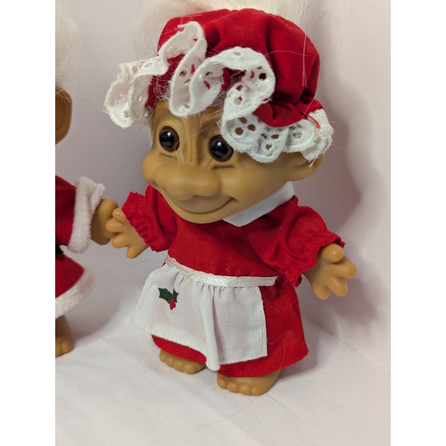 Vintage Mr. & Mrs. Santa Claus Christmas Troll Lot Russ Item # 18278 & 18279