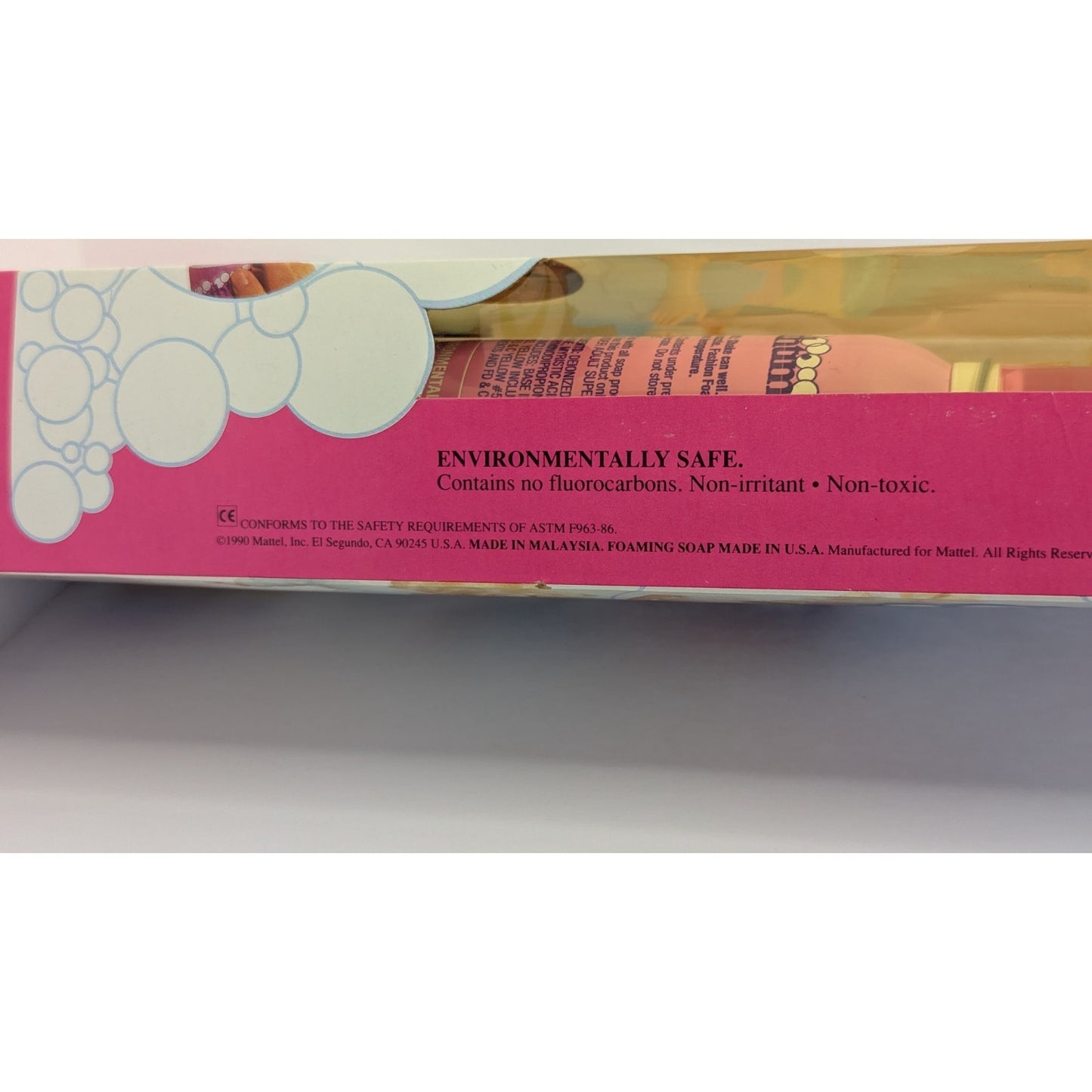 Vintage Mattel Barbie Doll 1990 Bathtime Fun Blonde Pink Fashion Foam Sealed