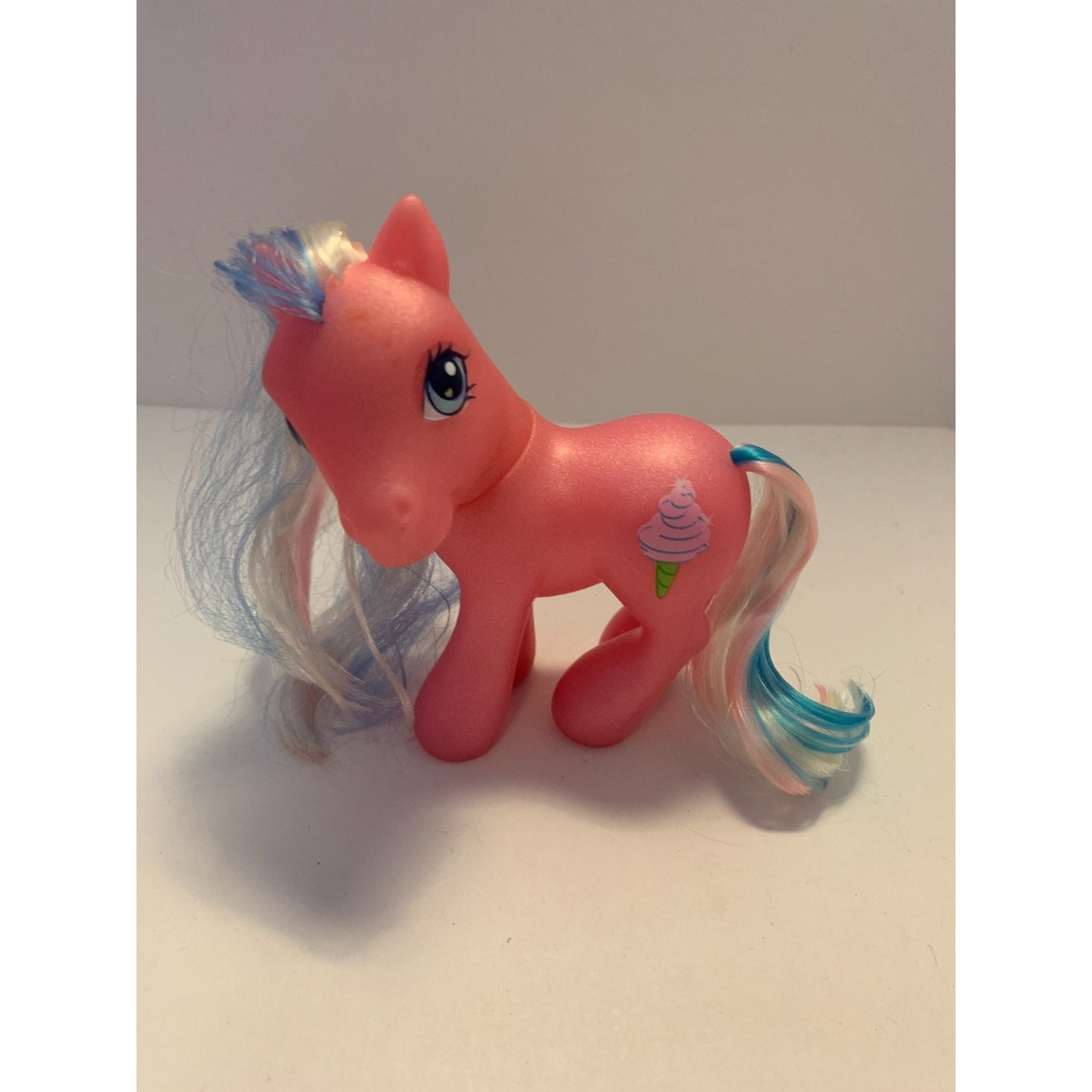 Vintage 2002 My Little Pony G3 Cotton Candy Pink White Blue Hair