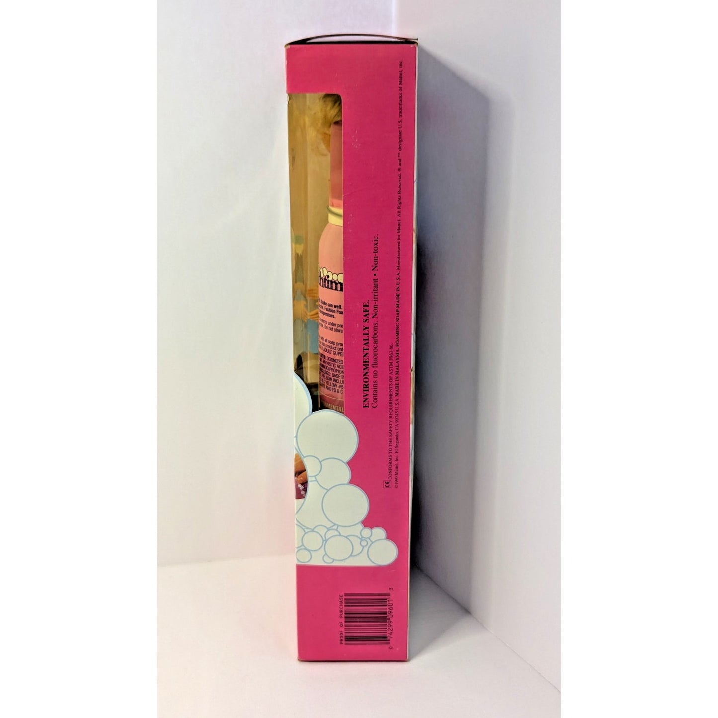 Vintage Mattel Barbie Doll 1990 Bathtime Fun Blonde Pink Fashion Foam Sealed