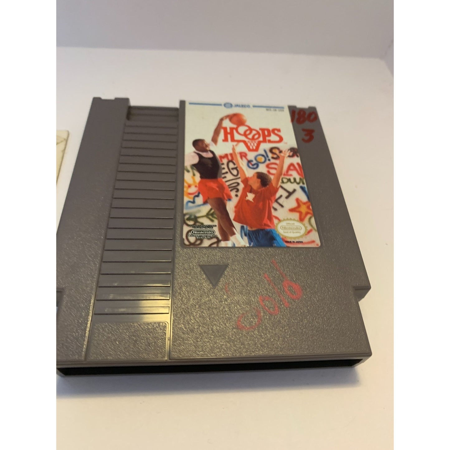 Hoops Basketball Nintendo NES Game Cartridge W/ Manual & Sleeve Vintage