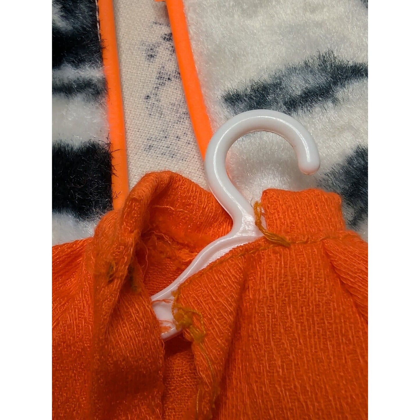 Vintage 1960s Barbie Doll Mod Plush Pony #1873 Outfit Set Cow Print Orange Dress Coat