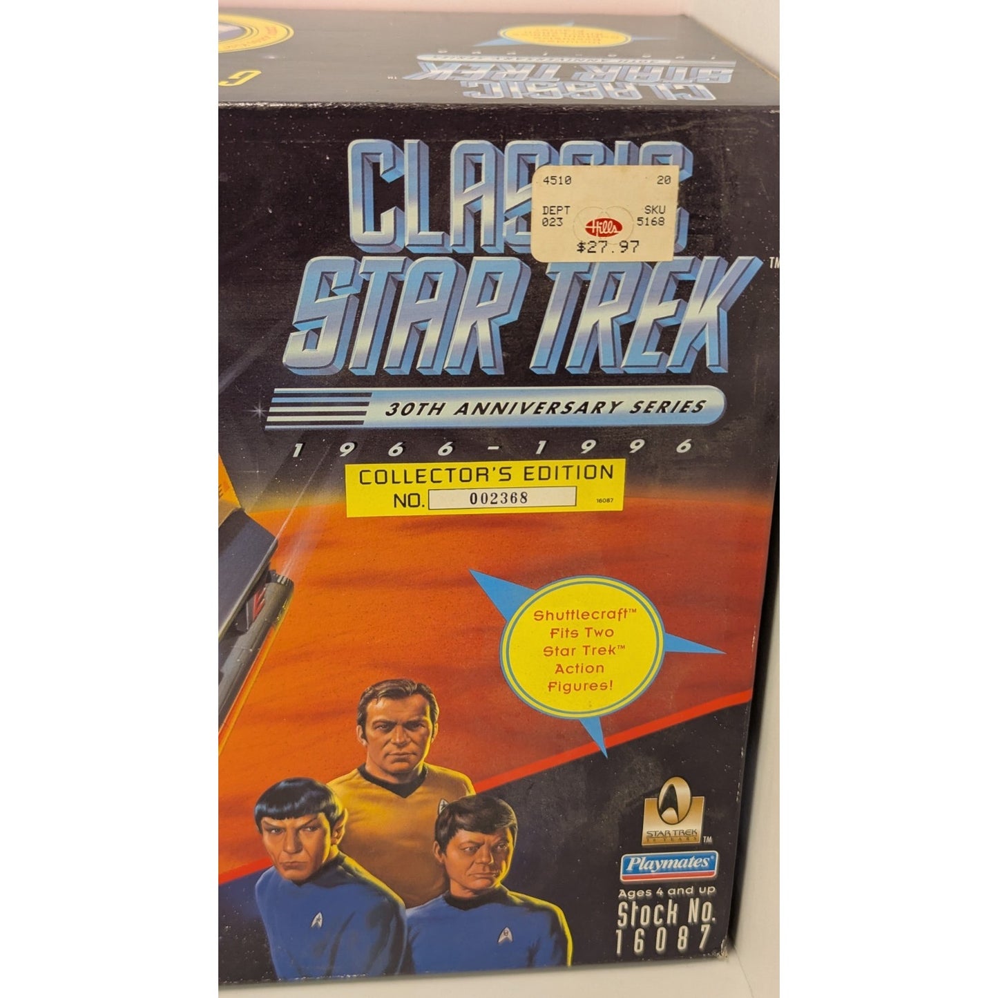 Vintage 1996 Classic Star Trek Galileo Shuttlecraft w/Captain Kirk Figure w/Box