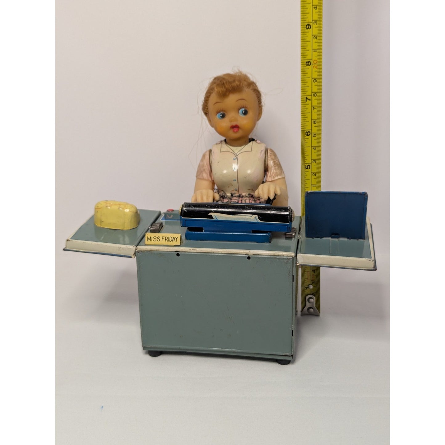 Vintage Linemar Tin Toy Miss Friday The Typist Battery Powered Retro Japan