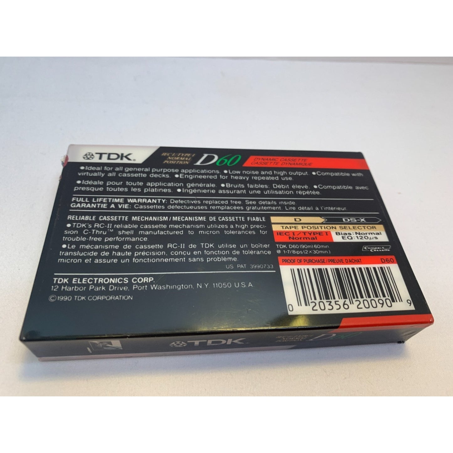 Lot of 5 TDK D60 Blank Cassette Tapes IEC1/TYPE1 Normal Position SEALED