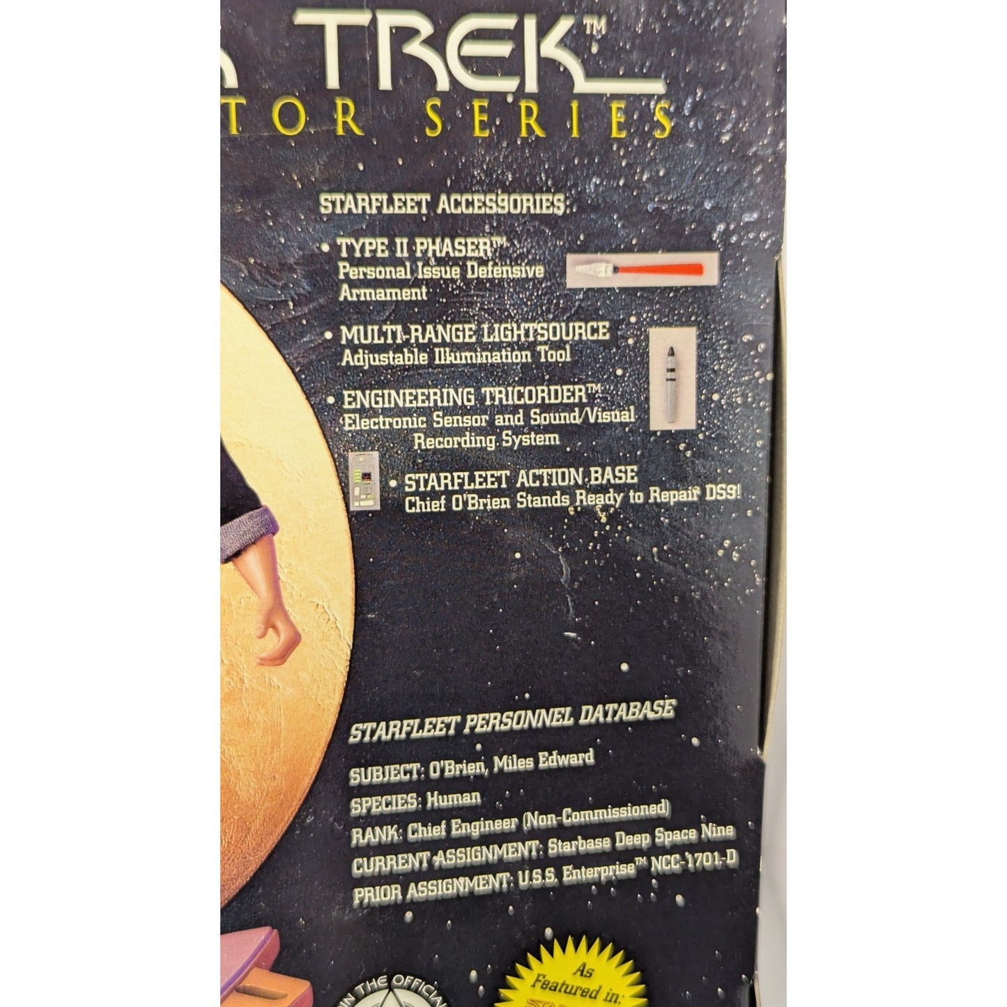 Star Trek MILES O'BRIEN 9" Action Figure 1996 DS9 Playmates FEDERATION Edition