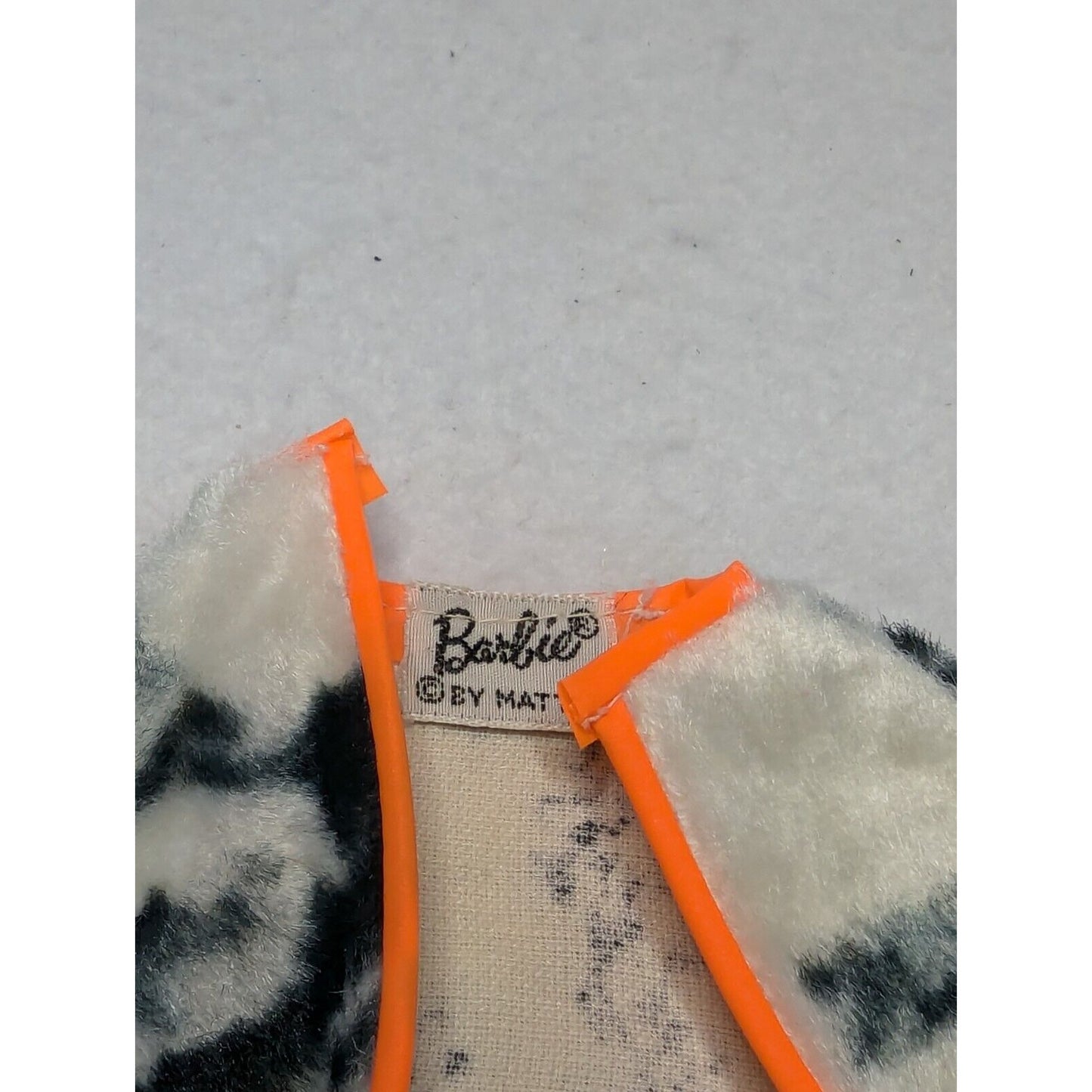 Vintage 1960s Barbie Doll Mod Plush Pony #1873 Outfit Set Cow Print Orange Dress Coat