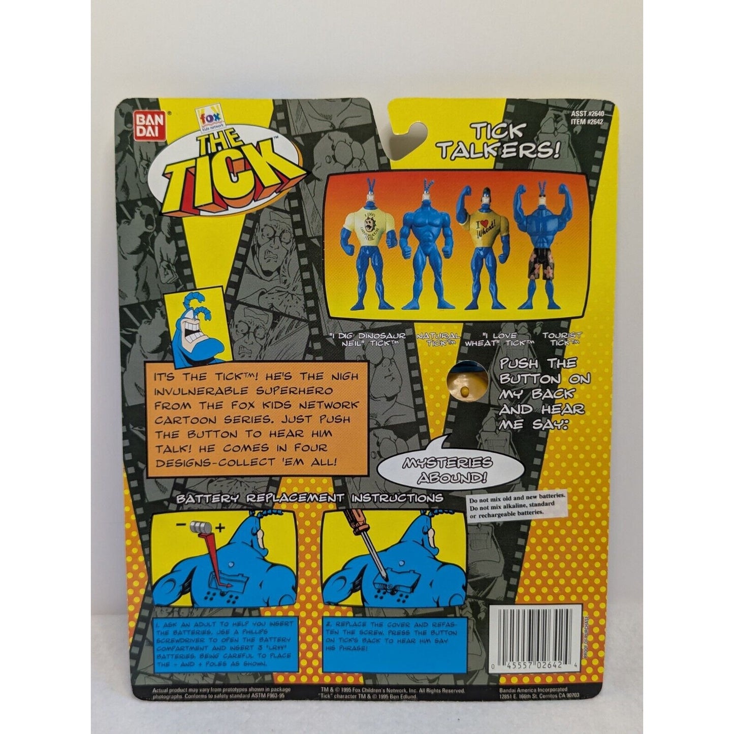 Vintage Bandai 1995 The Talking Tick Action Figure I Heart Wheat Unopened