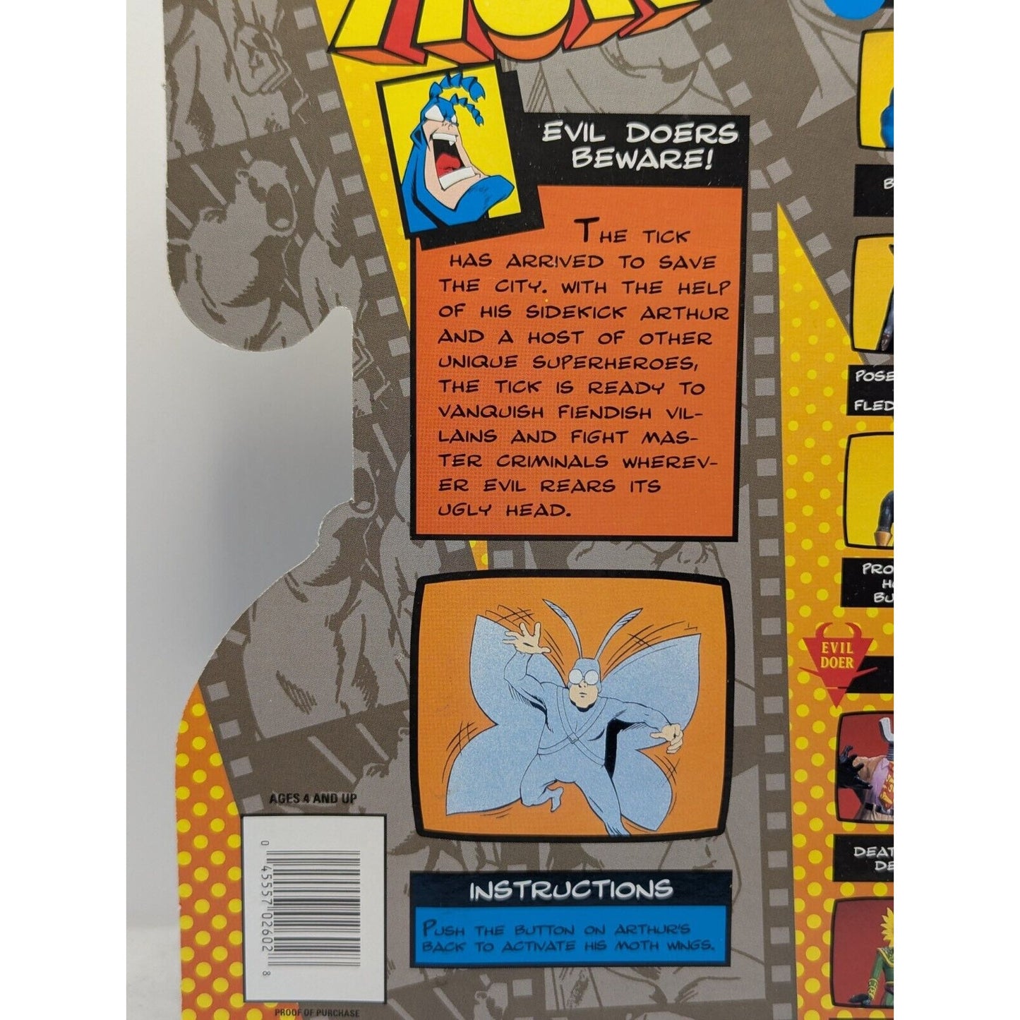 Vintage 1994 Sealed Bandai Fox Animation The Tick Fluttering Arthur 6" Figure