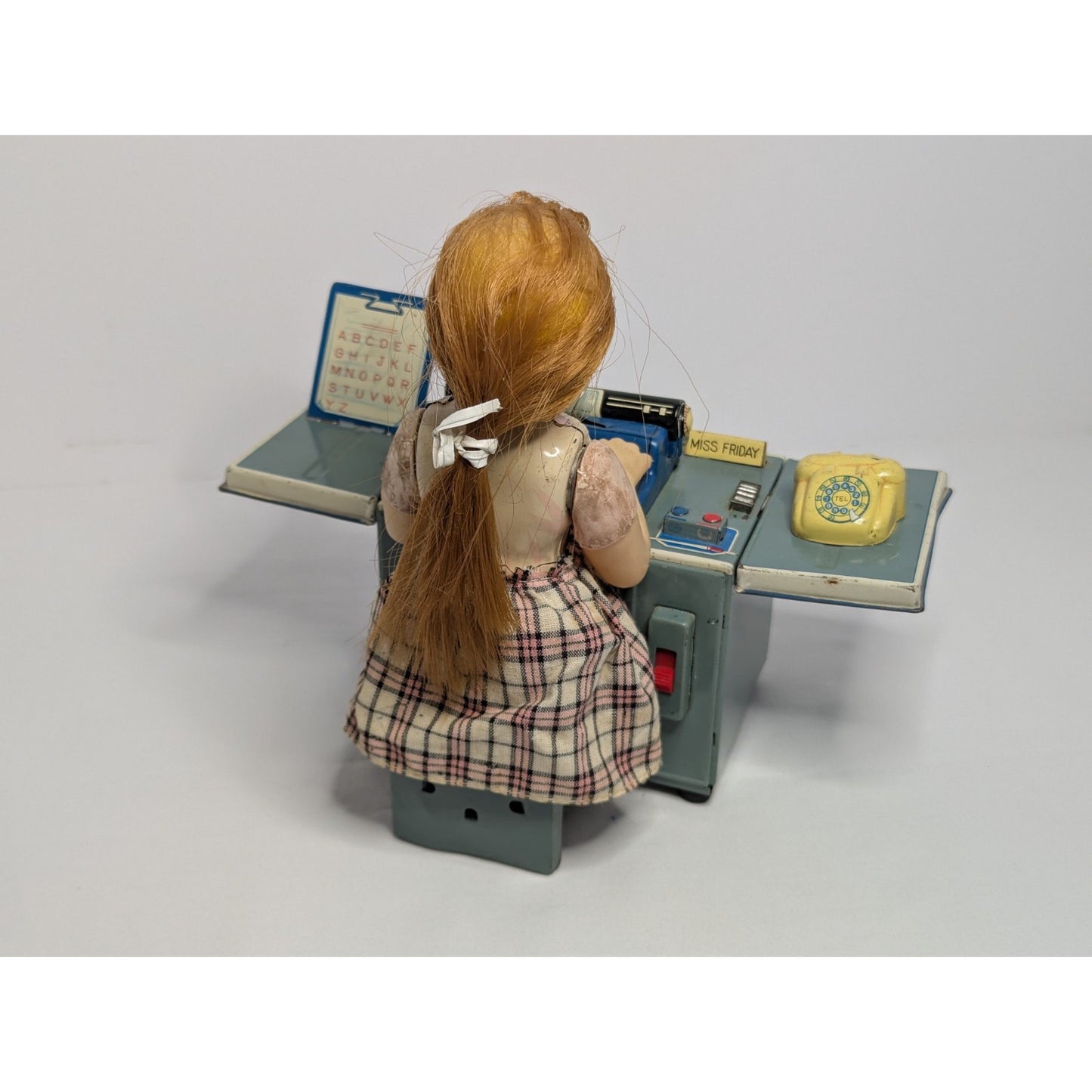 Vintage Linemar Tin Toy Miss Friday The Typist Battery Powered Retro Japan