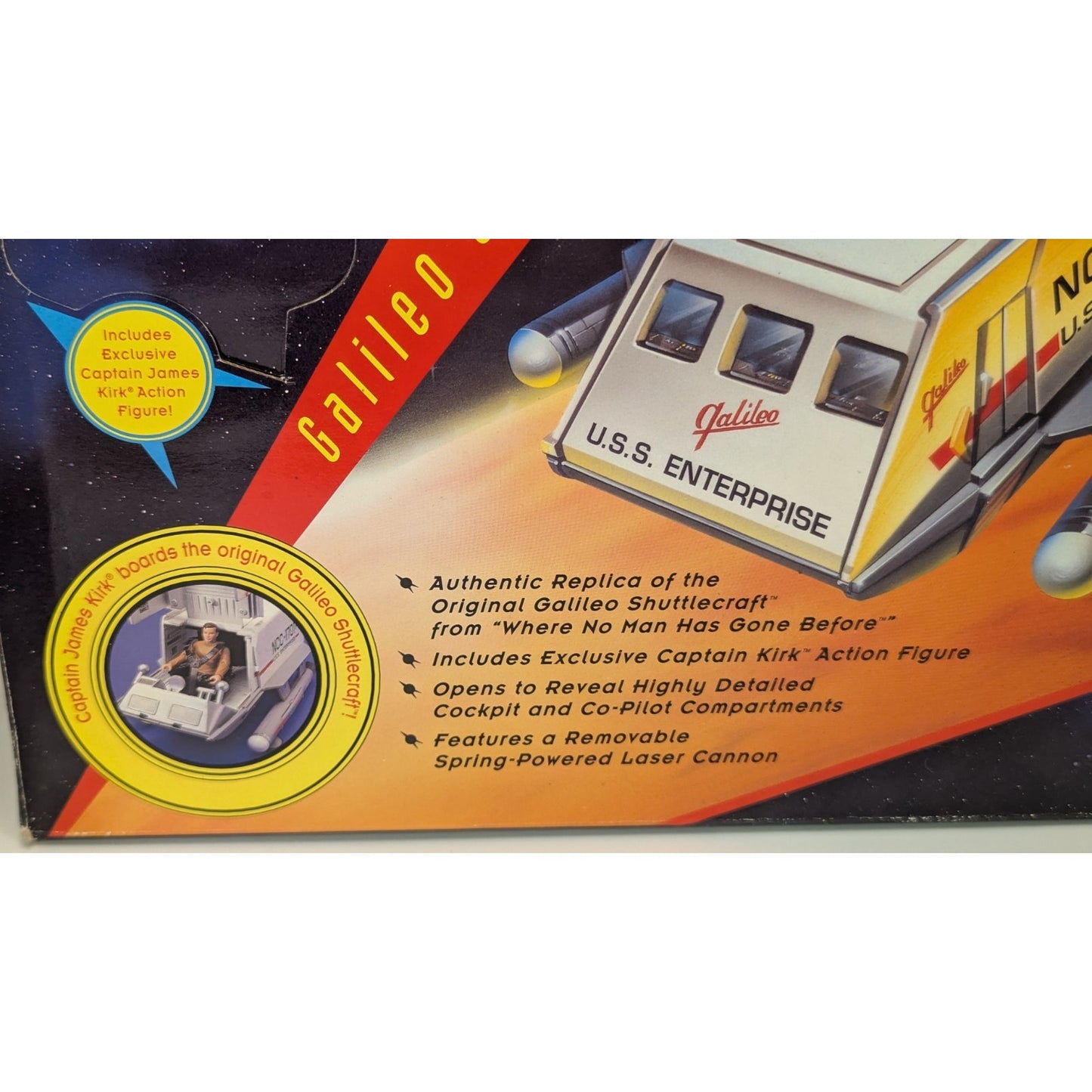 Vintage 1996 Classic Star Trek Galileo Shuttlecraft w/Captain Kirk Figure w/Box