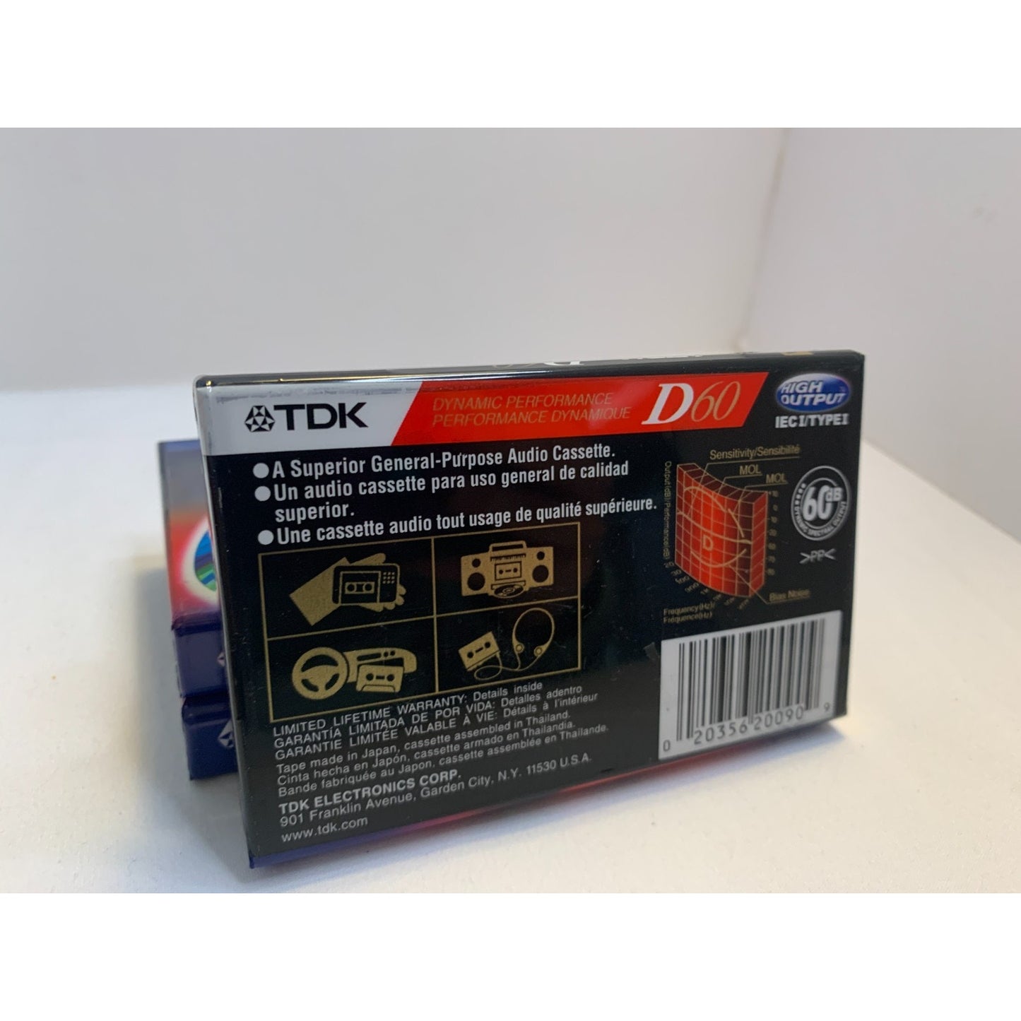 Blank TDK Cassette D60 Tapes IECI/Type I High Output Lot of 3 New Sealed