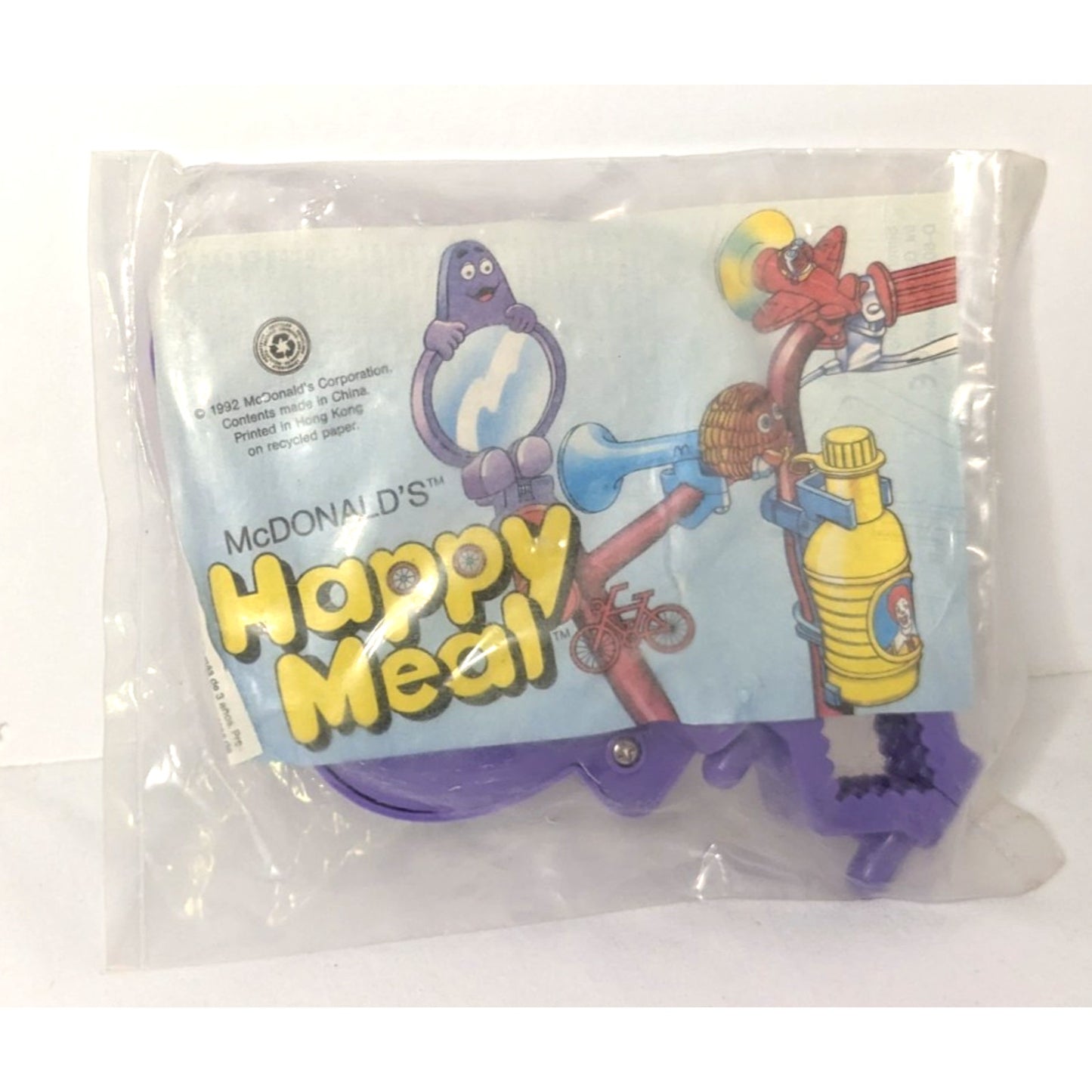 Vintage 1990 International McDonald's Happy Meal Toys Grimace Bike Mirror NEW
