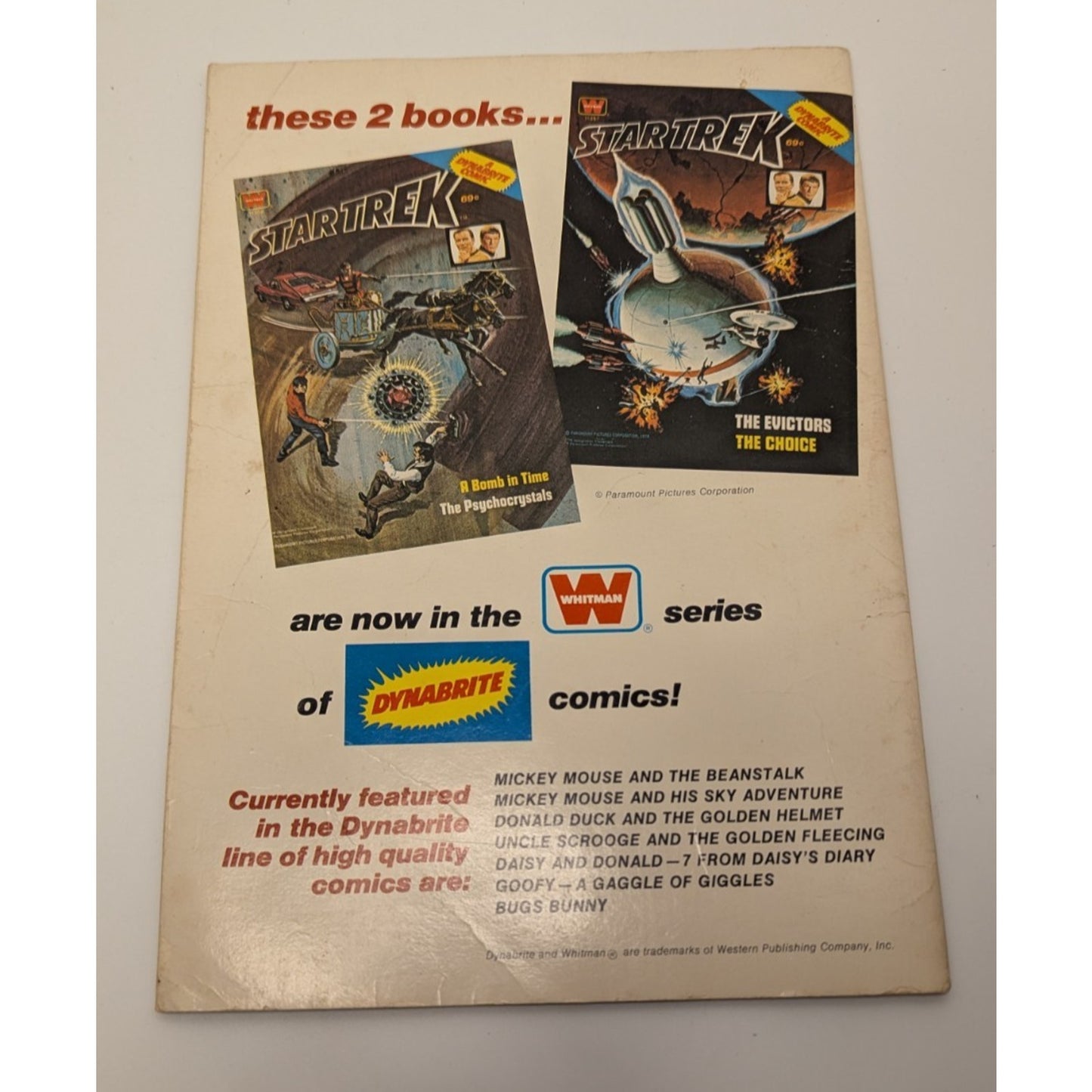 Lot of 2 Vintage 1976 Whitman Dynabrite Star Trek Comics