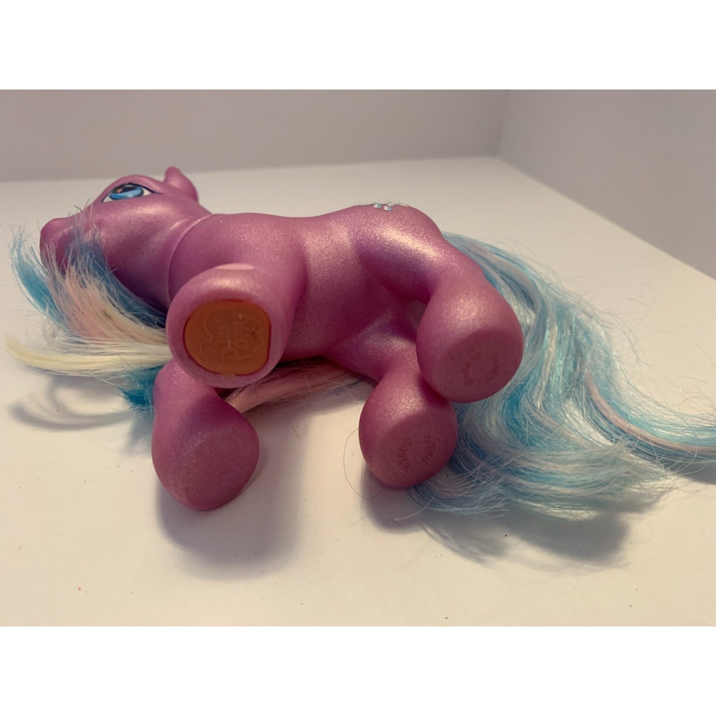 Vintage MLP My Little Pony G3 Sunshower 2002 Purple Shimmer Pink Blue White Hair