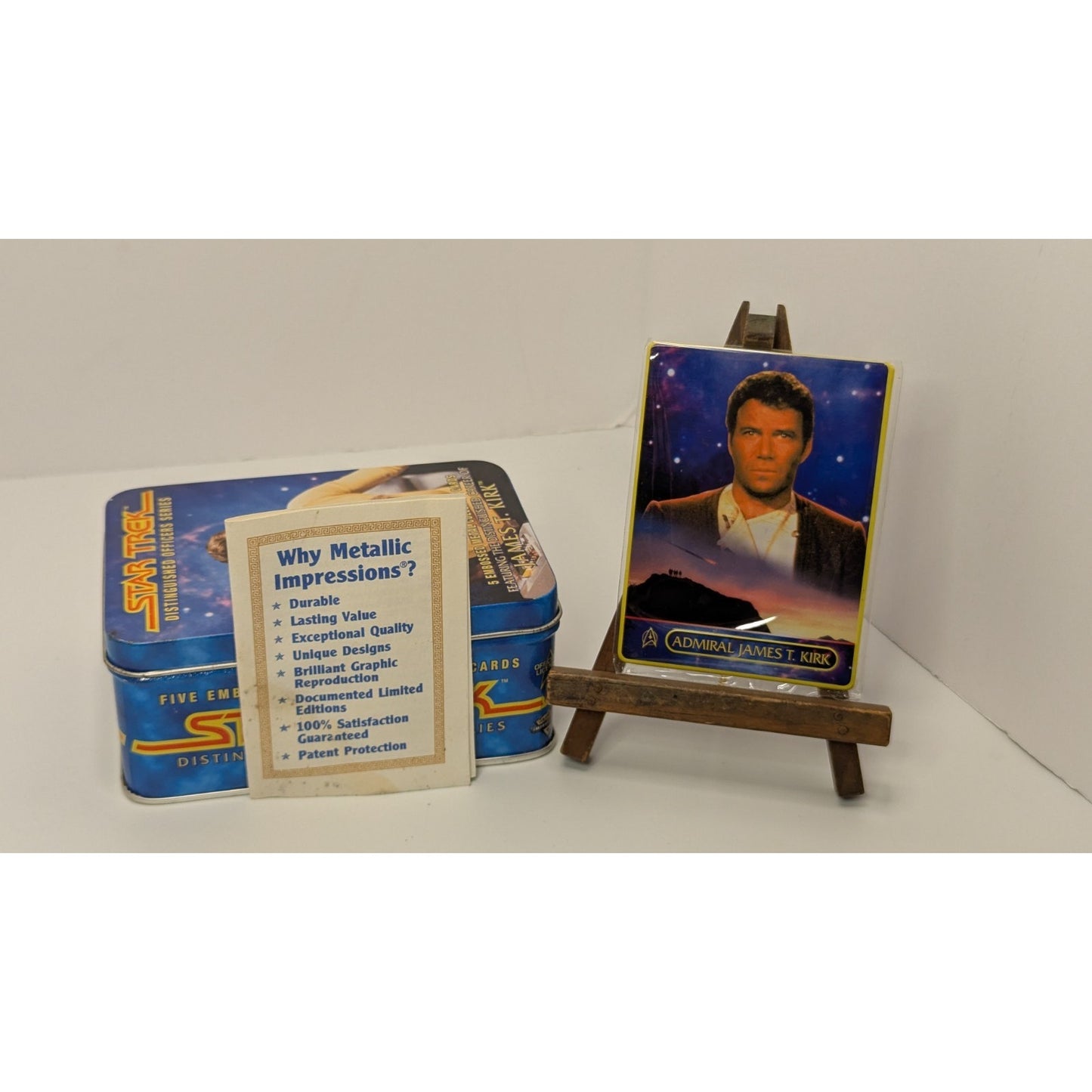 1997 Star Trek Distinguished Officers Series James Kirk Tin w/ Embossed Metal Cards