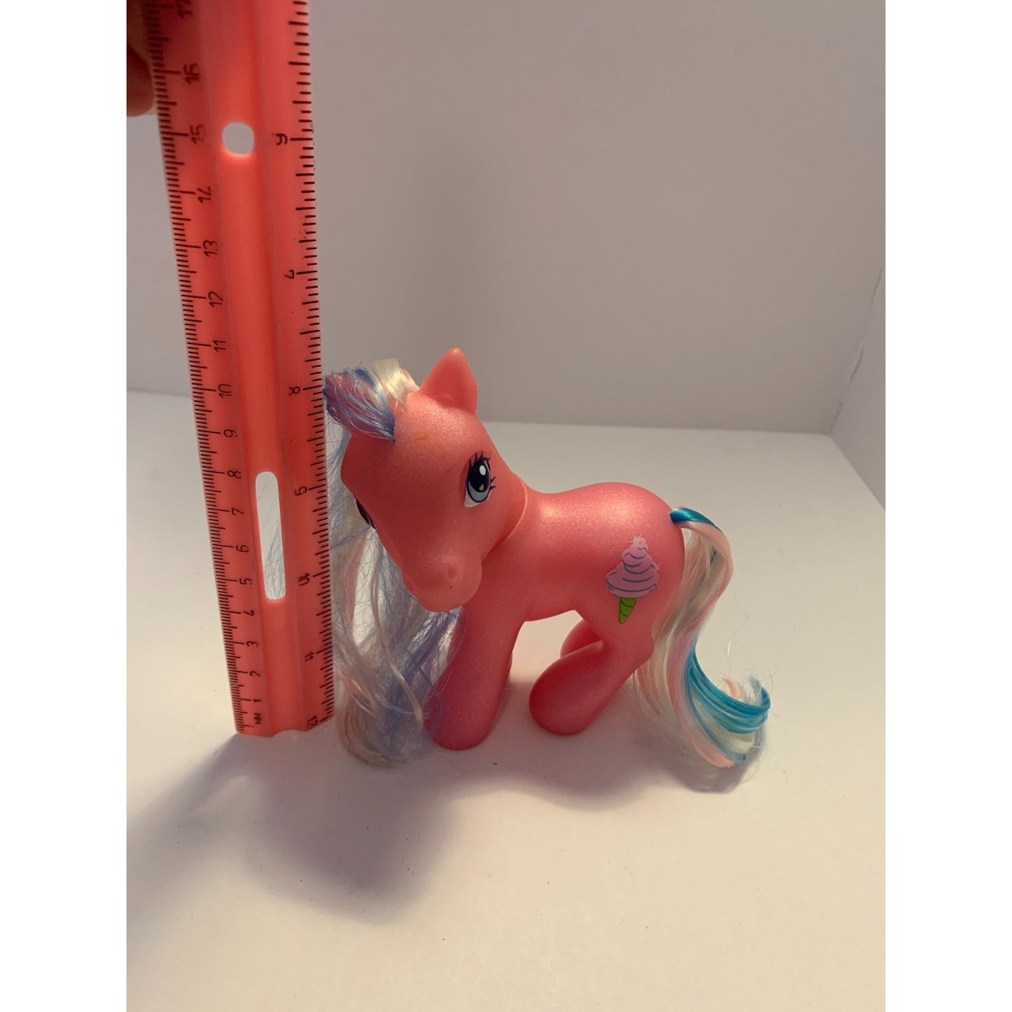 Vintage 2002 My Little Pony G3 Cotton Candy Pink White Blue Hair