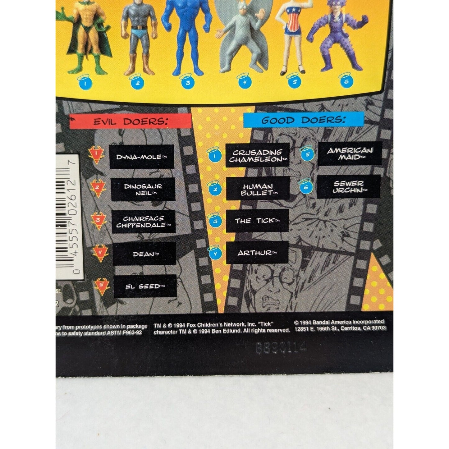 Vintage 1994 The Tick SEWER URCHIN 3" PVC Action Figure Figurine NEW Sealed