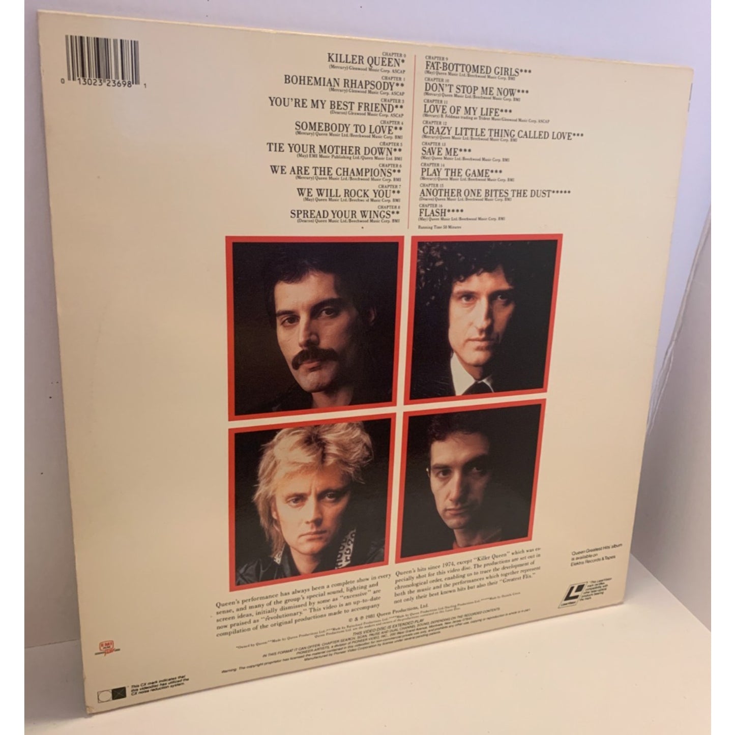 Queen Greatest Flix Freddie Mercury Music Videos LASERDISC Stereo Tested