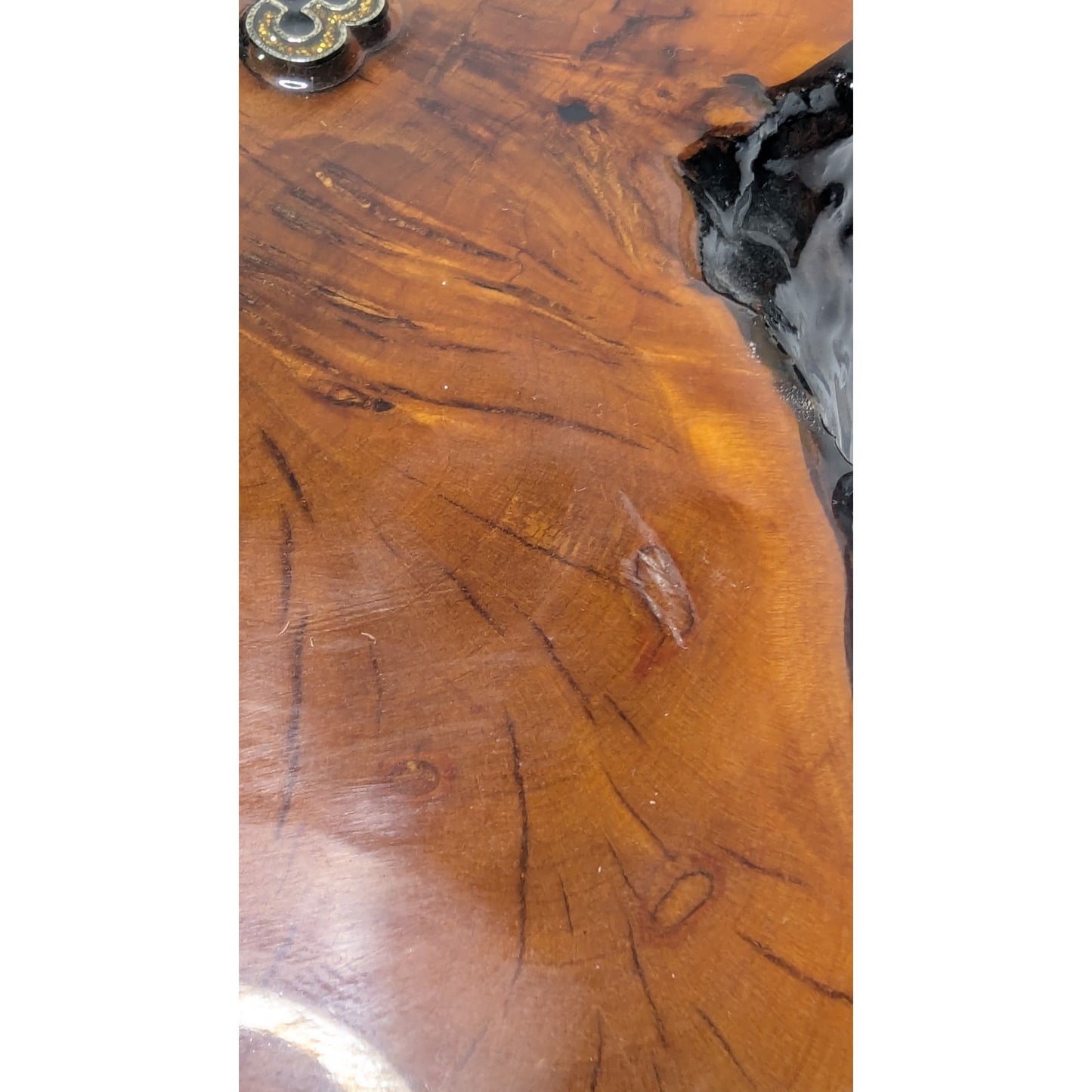 Nice Smaller Vintage Cypress Wood Live Edge Clock 13”x9” Works
