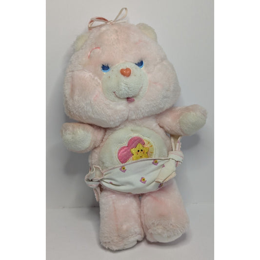 Vintage Care Bears BABY HUGS Plush 10.5" Pink Stuffed Animal Kenner 1983