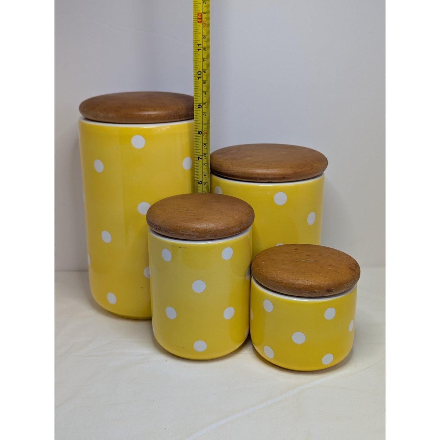 WAECHTERSBACH Vintage Ceramic Canisters Lot 4 Yellow Storage Jars W. Germany