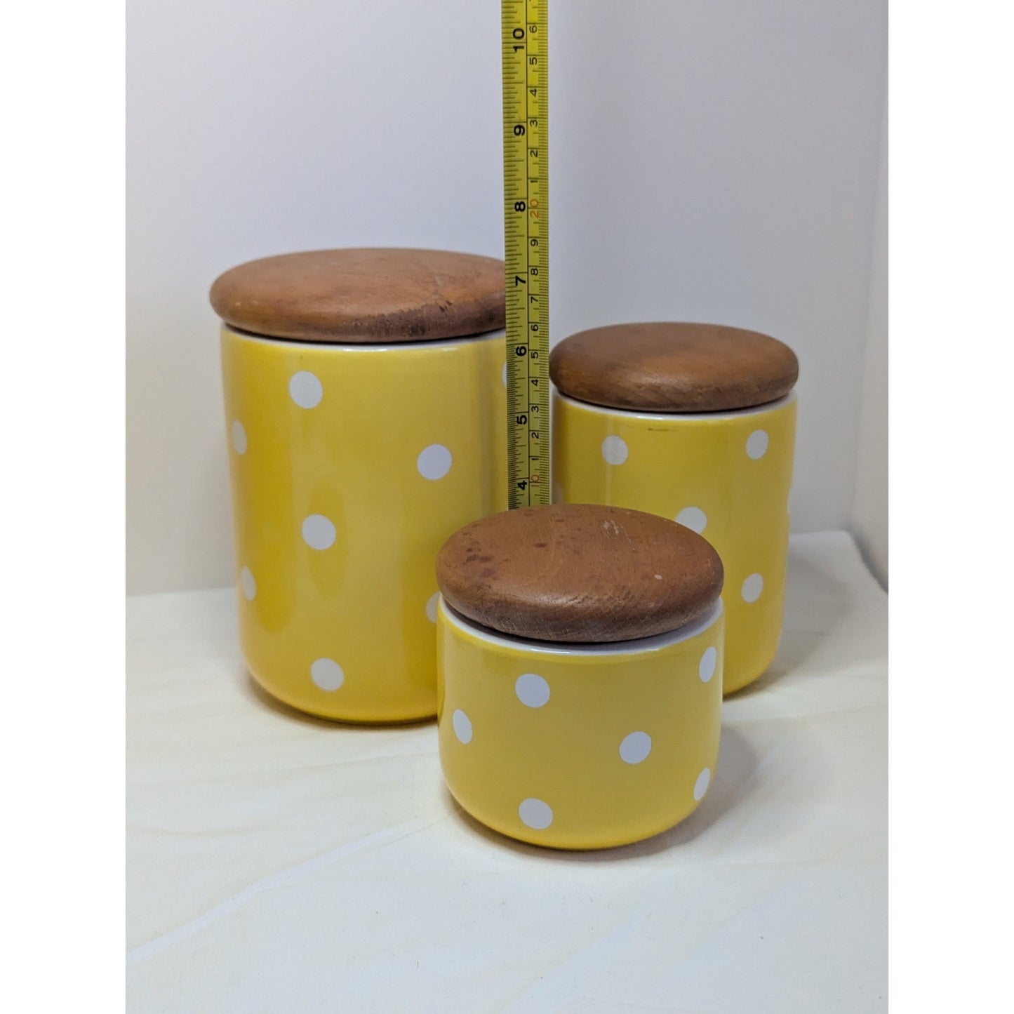 WAECHTERSBACH Vintage Ceramic Canisters Lot 4 Yellow Storage Jars W. Germany