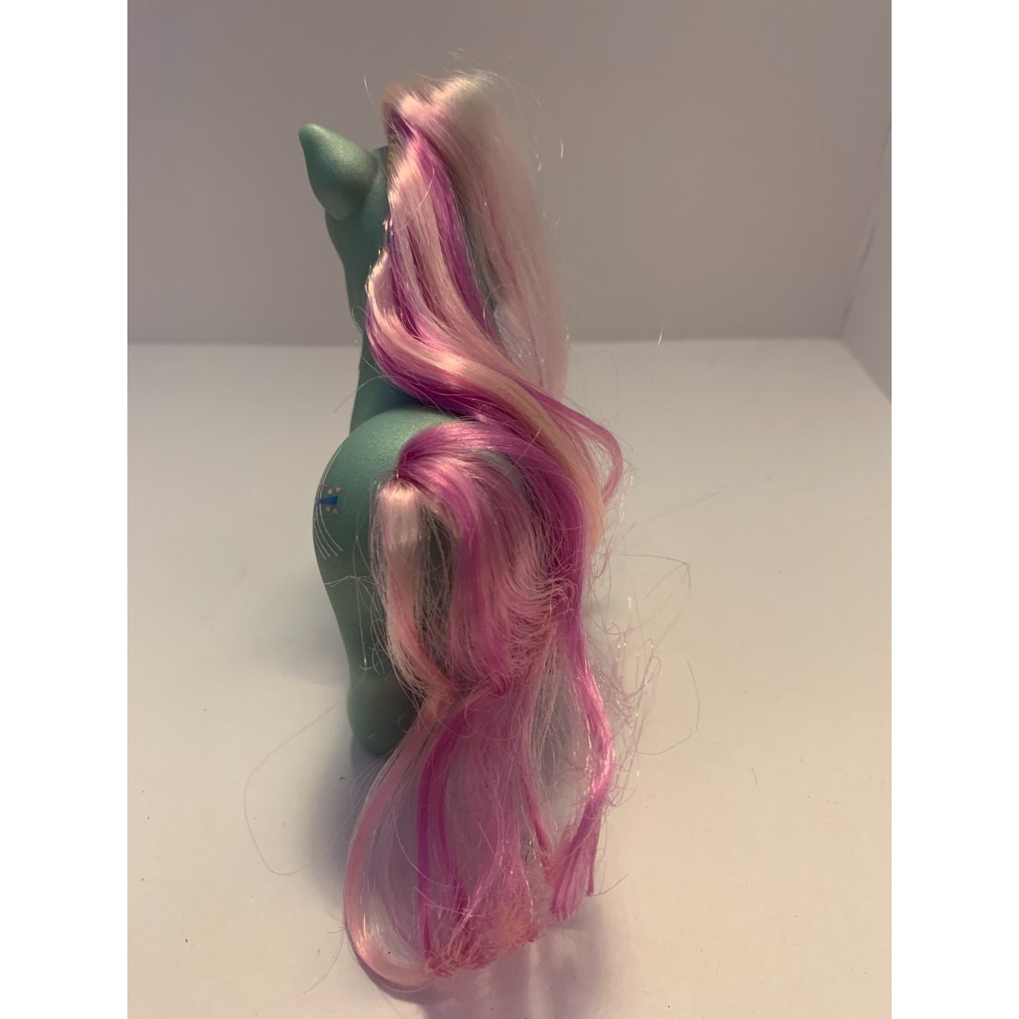 Vintage MLP G3 My Little Pony Banjo Blue Shimmery Pink Hair 2002 Hasbro