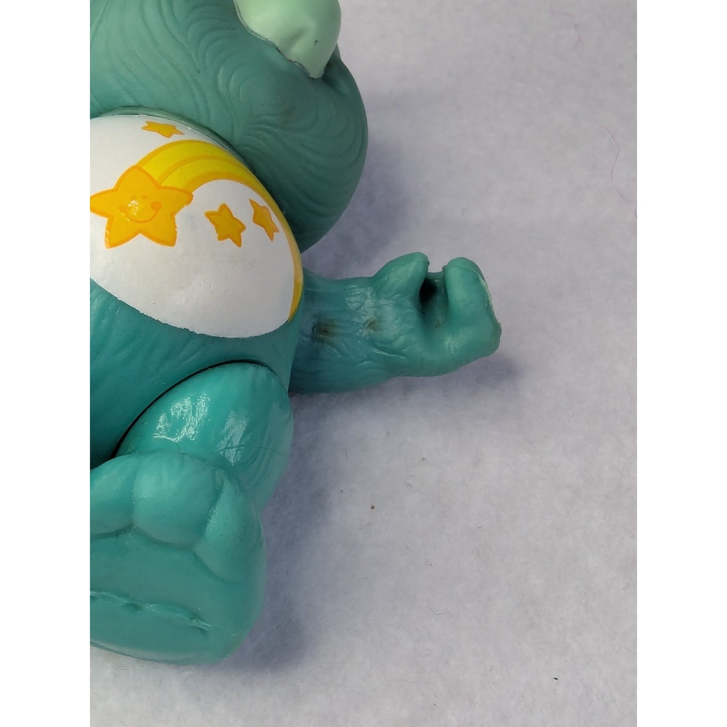 Vintage 1980's American Greetings CARE BEARS Wish Bear PVC Figure Turquoise 3.25"