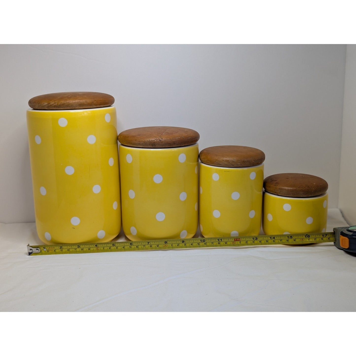 WAECHTERSBACH Vintage Ceramic Canisters Lot 4 Yellow Storage Jars W. Germany